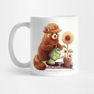 Red panda gardener Mug